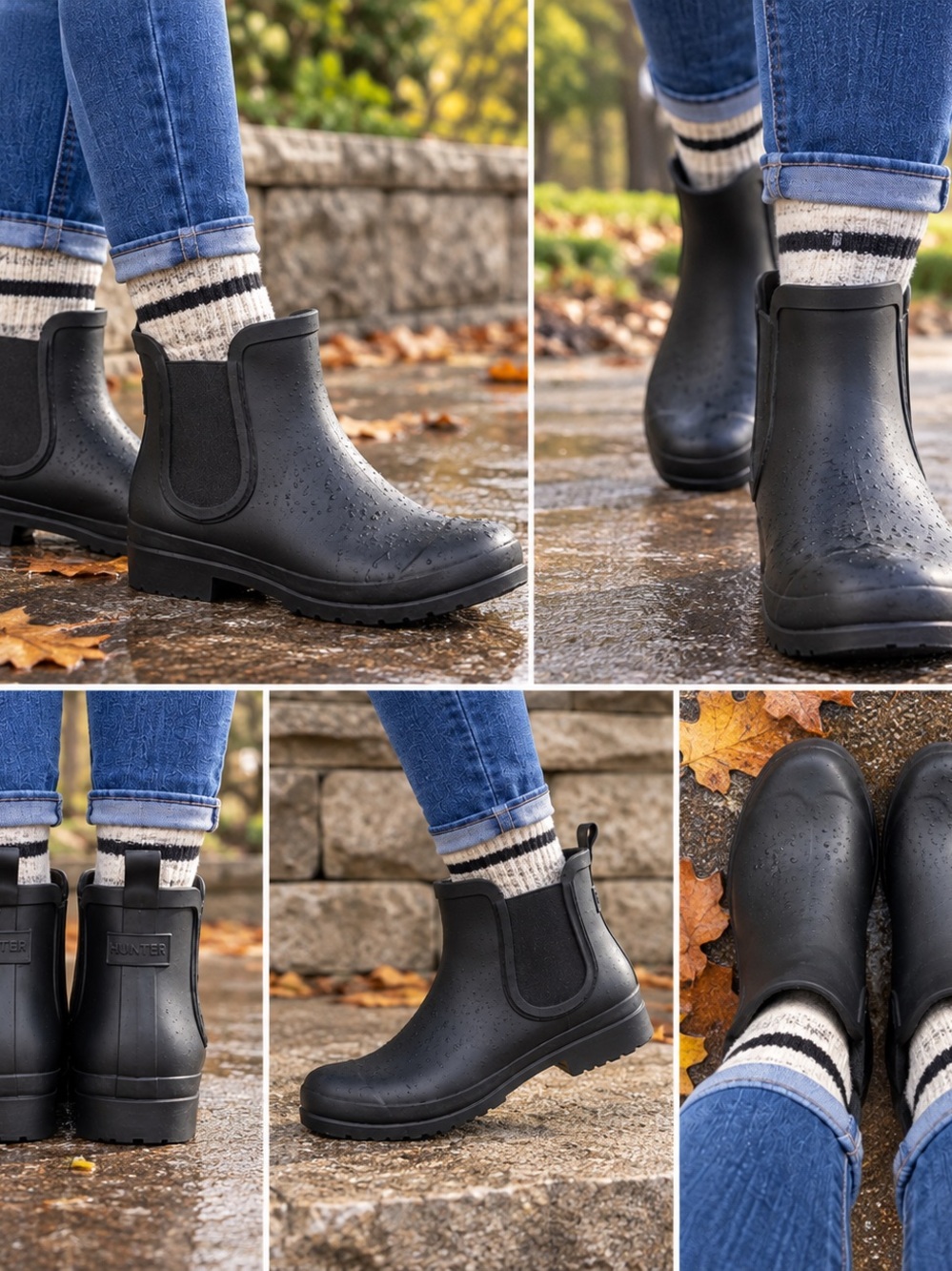 Sperry Top-Sider Black Chelsea Rain Boots Women’s Waterproof Ankle Boots
